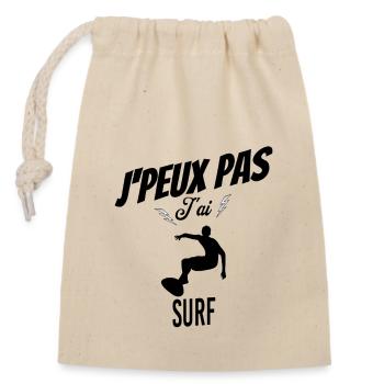 J'peux pas j'ai surf - Sac cadeau en coton avec cordon (14 x 20 cm) - nature - Devant
