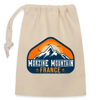 Morzine France mountain - Closable cotton gift bag (14x20cm) - nature - Front