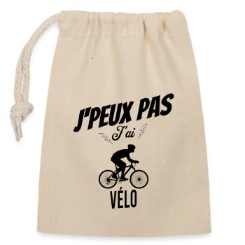 J'peux pas j'ai vélo - Sac cadeau en coton avec cordon (14 x 20 cm) - nature - Devant