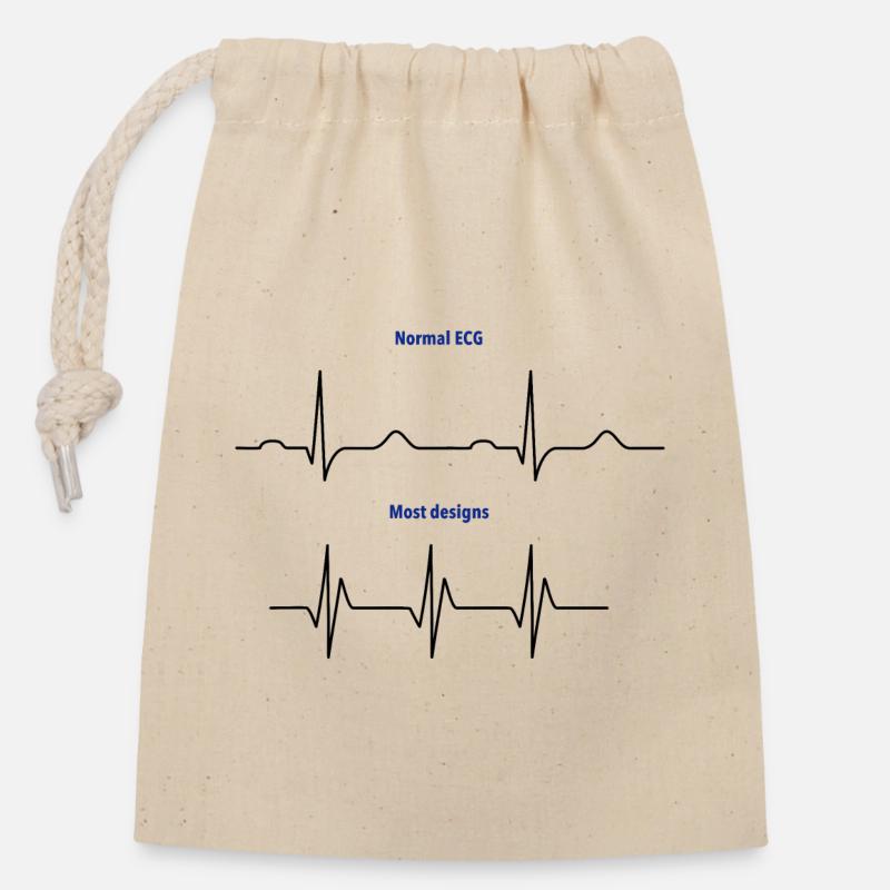 Normal ECG vs. Design ECGs - Closable cotton gift bag (14x20cm) - nature