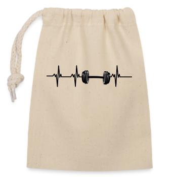 bodybuilding heartbeat - Closable cotton gift bag (14x20cm) - nature - Front