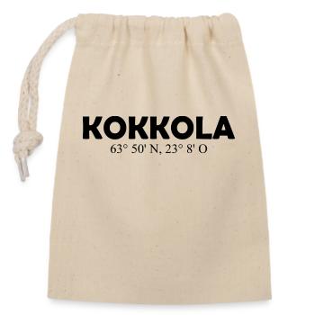 Kokkola - Finland - Coordinates Longitude Latitude - Closable cotton gift bag (14x20cm) - nature - Front