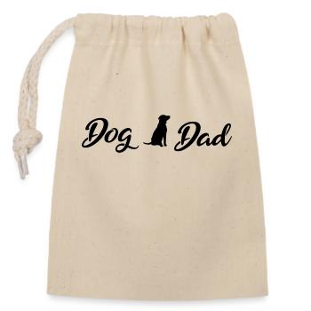 Dog Dad Black - Verschließbarer Geschenkbeutel aus Baumwolle (14x20cm) - Natur - Vorne