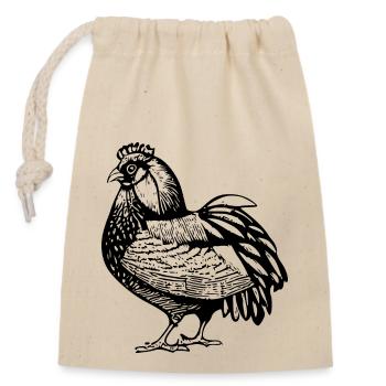 Drôle de ligne de poulet Art Pop Art Minimaliste 7 - Sac cadeau en coton avec cordon (14 x 20 cm) - nature - Devant