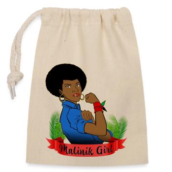 Martiniquaise Forte Matinik girl Martinique - Sac cadeau en coton avec cordon (14 x 20 cm) - nature - Devant