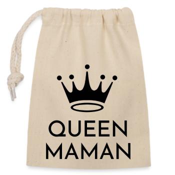 queen maman cadeau - Sac cadeau en coton avec cordon (14 x 20 cm) - nature - Devant