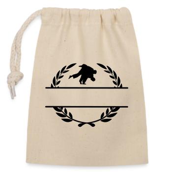 Judo-Wurf Lorbeerkranz - Verschließbarer Geschenkbeutel aus Baumwolle (14x20cm) - Natur - Vorne