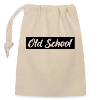 Vieille école - Sac cadeau en coton avec cordon (14 x 20 cm) - nature - Devant