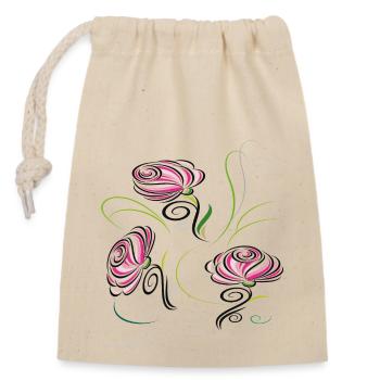 Roses, Flowers, Garden - Closable cotton gift bag (14x20cm) - nature - Front