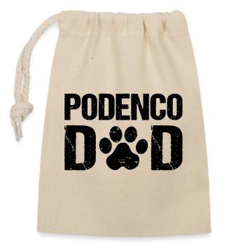Podenco Dad Podenco Hunde - Verschließbarer Geschenkbeutel aus Baumwolle (14x20cm) - Natur - Vorne