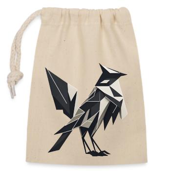 Oiseau Minimaliste Oiseau Géométrique Oiseau Minimaliste - Sac cadeau en coton avec cordon (14 x 20 cm) - nature - Devant