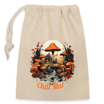 « Magie de la rivière: champignons dans la forêt de conte de fées | Détendez-vous » - Sac cadeau en coton avec cordon (14 x 20 cm) - nature - Devant