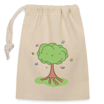 Arbre mignon - Sac cadeau en coton avec cordon (14 x 20 cm) - nature - Devant
