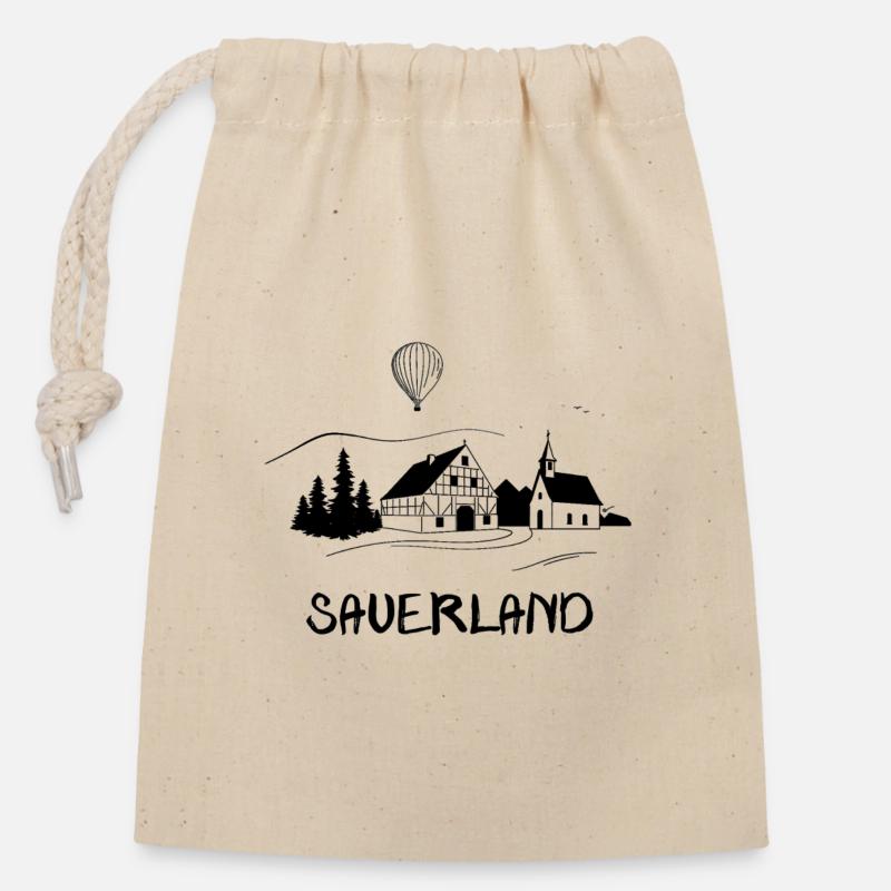 echt.SAUERLAND schwatt - Verschließbarer Geschenkbeutel aus Baumwolle (14x20cm) - Natur