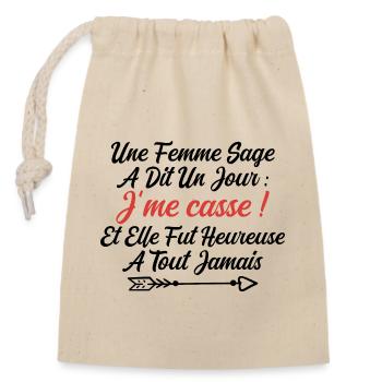 Idee Depart Collegue De Travail Humour - Sac cadeau en coton avec cordon (14 x 20 cm) - nature - Devant