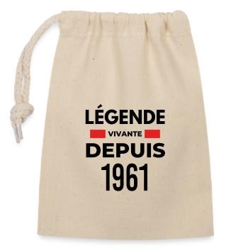 Légende vivante depuis 1961 - Sac cadeau en coton avec cordon (14 x 20 cm) - nature - Devant