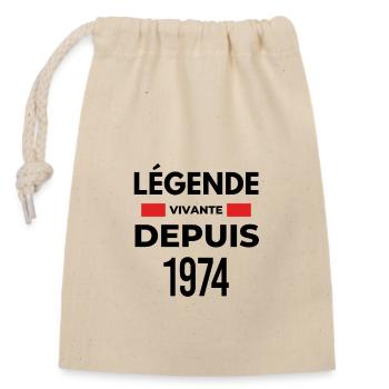 Légende vivante depuis 1974 - Sac cadeau en coton avec cordon (14 x 20 cm) - nature - Devant