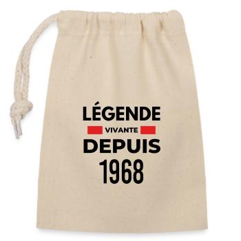 Légende vivante depuis 1968 - Sac cadeau en coton avec cordon (14 x 20 cm) - nature - Devant