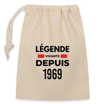 Légende vivante depuis 1969 - Sac cadeau en coton avec cordon (14 x 20 cm) - nature - Devant