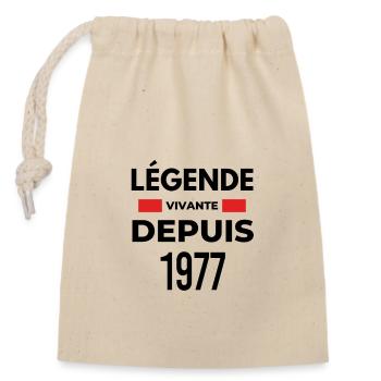 Légende vivante depuis 1977 - Sac cadeau en coton avec cordon (14 x 20 cm) - nature - Devant