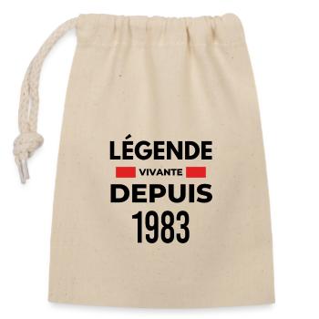 Légende vivante depuis 1983 - Sac cadeau en coton avec cordon (14 x 20 cm) - nature - Devant