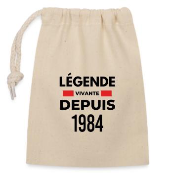 Légende vivante depuis 1984 - Sac cadeau en coton avec cordon (14 x 20 cm) - nature - Devant