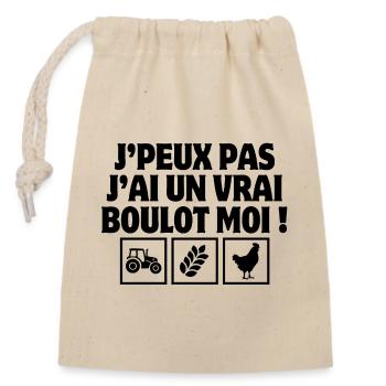 agriculteur, paysan, fermier, fermière - Sac cadeau en coton avec cordon (14 x 20 cm) - nature - Devant