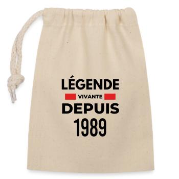 Légende vivante depuis 1989 - Sac cadeau en coton avec cordon (14 x 20 cm) - nature - Devant
