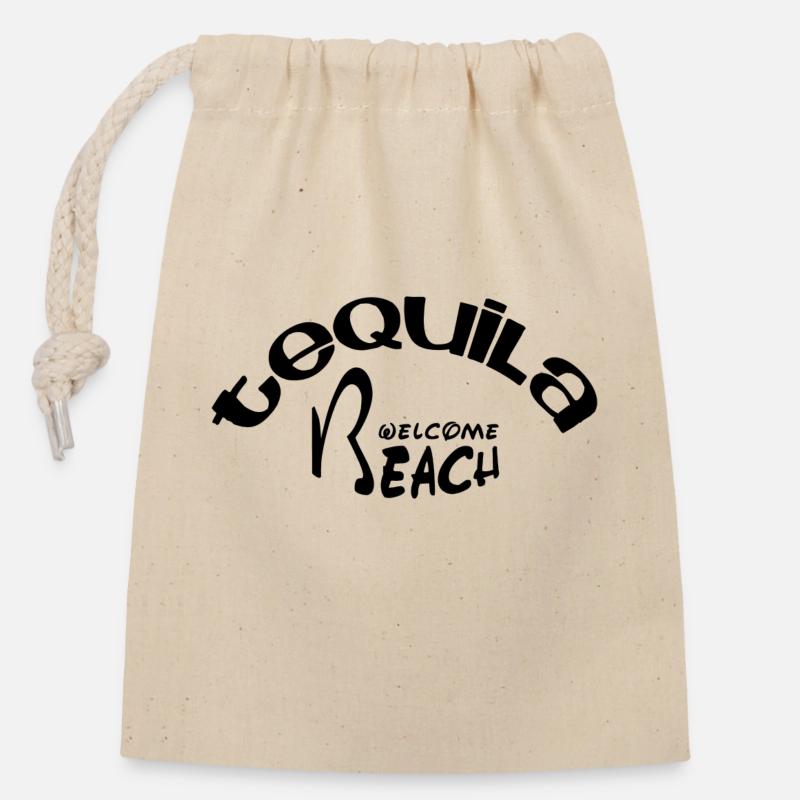 Tequila Beach - Closable cotton gift bag (14x20cm) - nature