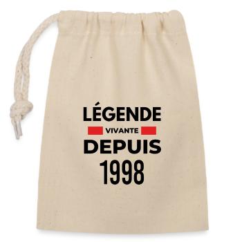Légende vivante depuis 1998 - Sac cadeau en coton avec cordon (14 x 20 cm) - nature - Devant