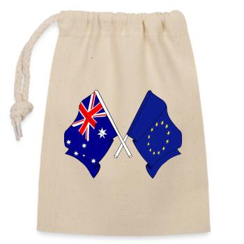 Deux drapeaux croisés de l’Australie et du drapeau de l’Europe - Sac cadeau en coton avec cordon (14 x 20 cm) - nature - Devant