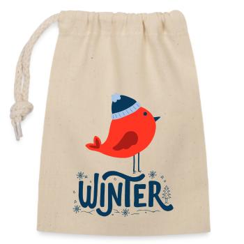 SNOW TIME Winter Bird Christmas Skiing SWEATSHIRT TSHIRT - Closable cotton gift bag (14x20cm) - nature - Front
