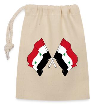 Deux drapeaux croisés depuis la Syrie - Sac cadeau en coton avec cordon (14 x 20 cm) - nature - Devant