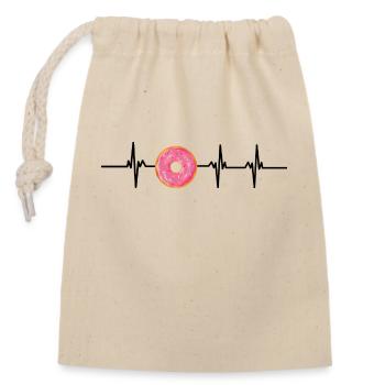 Heartbeat Donuts - Closable cotton gift bag (14x20cm) - nature - Front