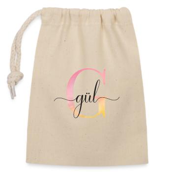 G| Monogram | Name | Gül |Watercolor - Closable cotton gift bag (14x20cm) - nature - Front