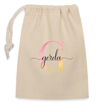 G| Monogramm | Name | Gerda |Watercolor - Verschließbarer Geschenkbeutel aus Baumwolle (14x20cm) - Natur - Vorne