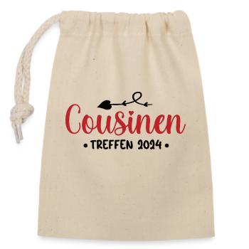 Cousinen Treffen 2024 Familientreffen Cousine - Verschließbarer Geschenkbeutel aus Baumwolle (14x20cm) - Natur - Vorne