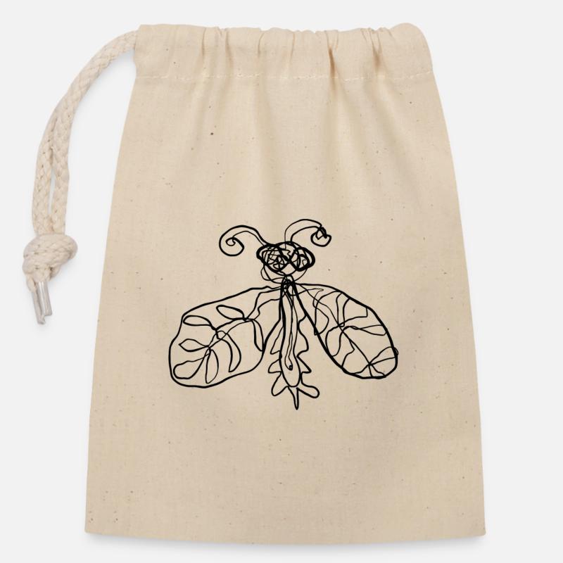 Insecte - Sac cadeau en coton avec cordon (14 x 20 cm) - nature