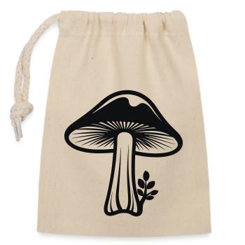 mushroom - Closable cotton gift bag (14x20cm) - nature - Front
