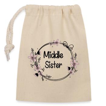 Middle Sister - Closable cotton gift bag (14x20cm) - nature - Front