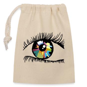 Iris - Verschließbarer Geschenkbeutel aus Baumwolle (14x20cm) - Natur - Vorne