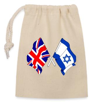 Flag of England and Flag of Israel - Closable cotton gift bag (14x20cm) - nature - Front