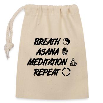 Yoga Motivation - Closable cotton gift bag (14x20cm) - nature - Front