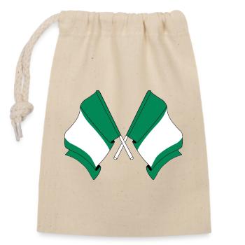 Deux drapeaux croisés du Nigeria - Sac cadeau en coton avec cordon (14 x 20 cm) - nature - Devant