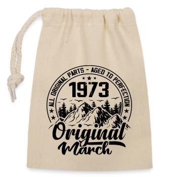 1973 März Original: Geschenk zum 51-jährigen Jubiläum - Verschließbarer Geschenkbeutel aus Baumwolle (14x20cm) - Natur - Vorne