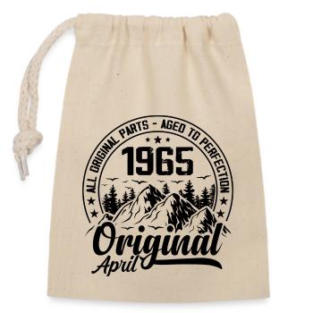 1965 April Original: 59 Years Anniversary Gift - Closable cotton gift bag (14x20cm) - nature - Front