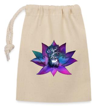 Lotus with Soul Tree – Spiritual Illustration - Closable cotton gift bag (14x20cm) - nature - Front
