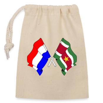 Drapeau des Pays-Bas et drapeau du Suriname - Sac cadeau en coton avec cordon (14 x 20 cm) - nature - Devant