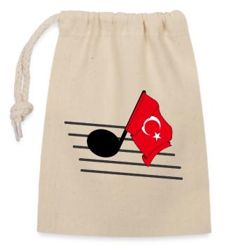 Flag Music Tone Flag Turkey - Closable cotton gift bag (14x20cm) - nature - Front
