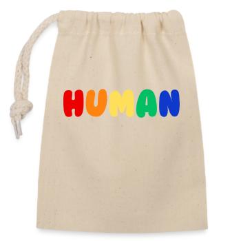 Fierté humaine - Sac cadeau en coton avec cordon (14 x 20 cm) - nature - Devant